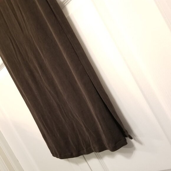 Vintage Brown Halter Keyhole Neck Long Gown Dress Medium w/ Slit Beechers Brook - Picture 5 of 16